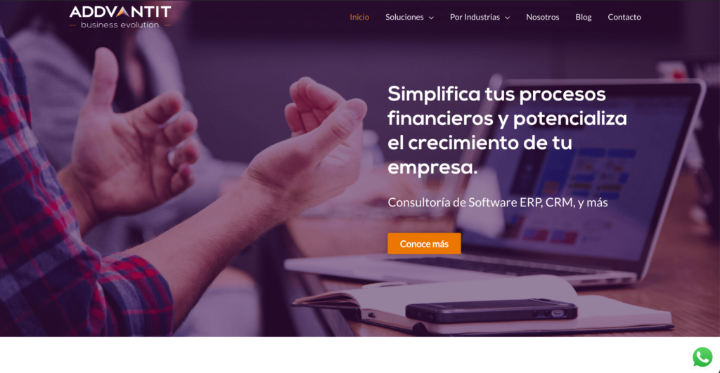 Addvantit - Sitio web por Mobkii
