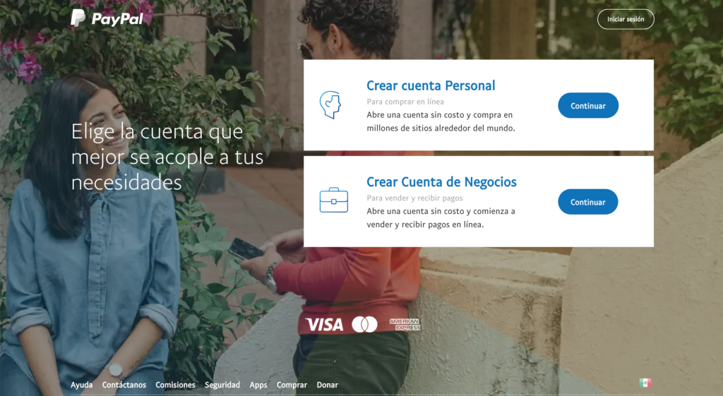 Como crear una cuenta en paypal mexico