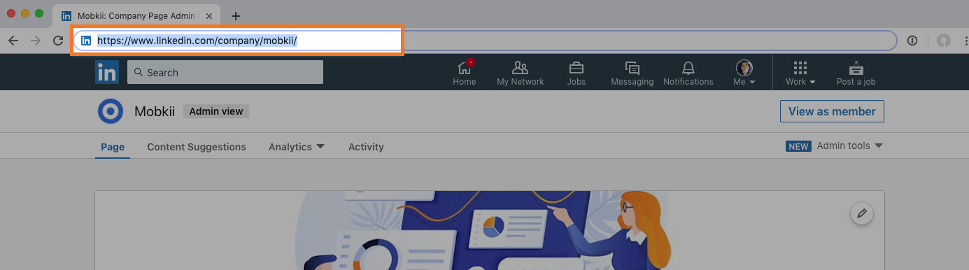 Cómo sacar url de LinkedIn