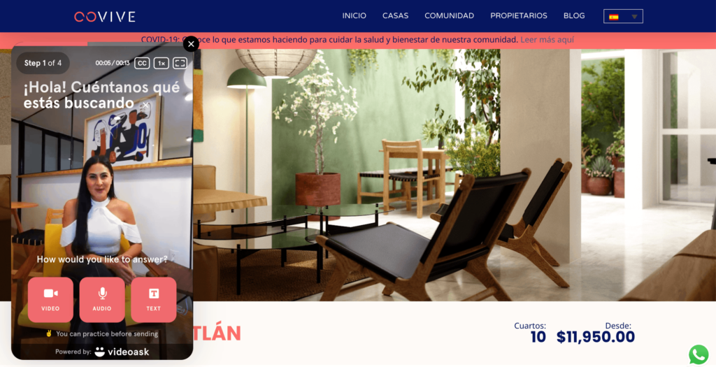 Covive - Sitio web por Mobkii