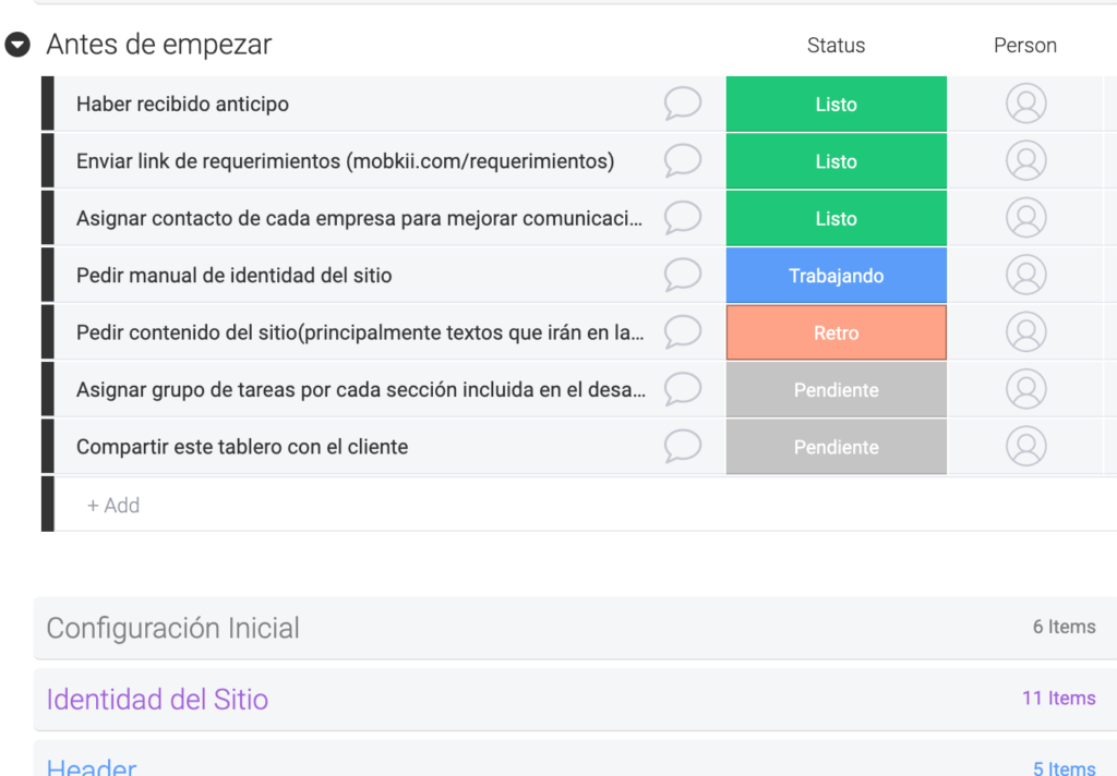 Mobkii herramienta de proyectos