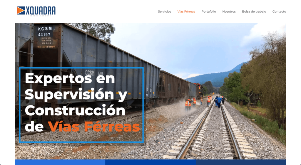 Xquadra - Gestión de Obras - Sitio web por Mobkii